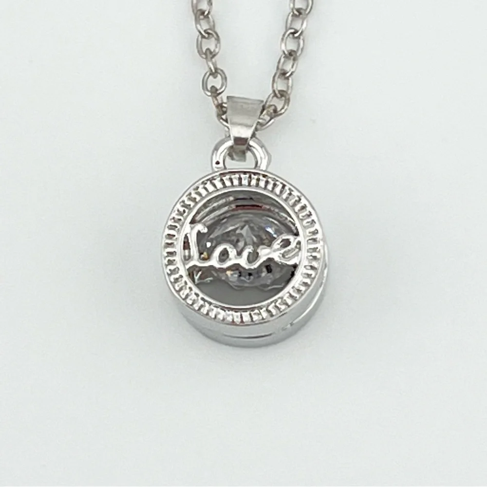 Swarovski Crystal Love Pendant Necklace Rhodium